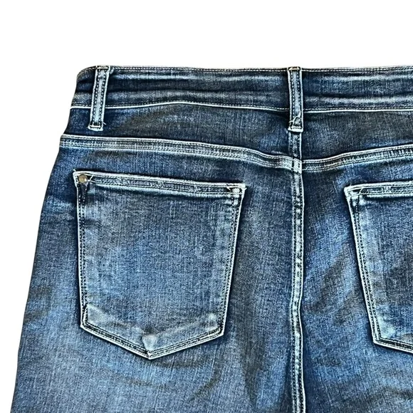 Judy Blue Women’s Sz 1X Distressed High Rise Denim Shorts Dark Wash Stretch - Picture 6 of 13